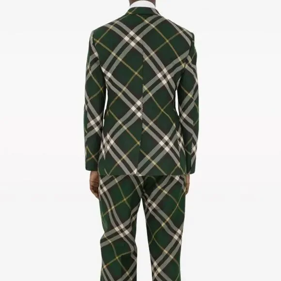 Burberry Green Nova Check Wool Single Breasted Sport Coat Jacket 52R NEW Blazer